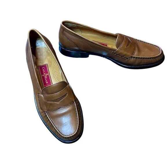 Cole Haan Douglas Country Brown Leather Penny Loafers Size 9 M