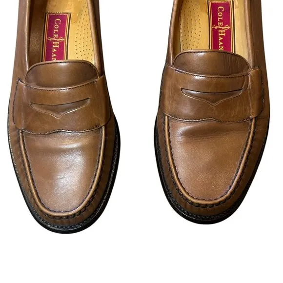 Cole Haan Douglas Country Brown Leather Penny Loafers Size 9 M