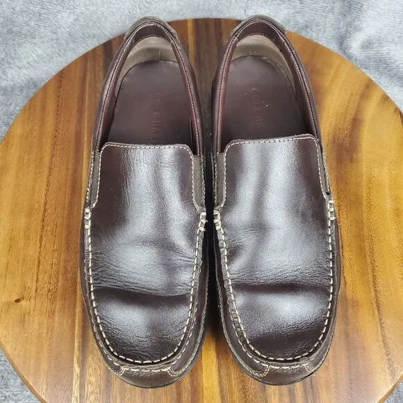 Cole Haan Driving Loafers Men's 8M Brown Leather Tucker Venetian Moc Toe Shoes