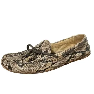 Cole Haan Garnet Leather Snakeskin Driving Mocs Loafers Flats Tassel Size 7.5