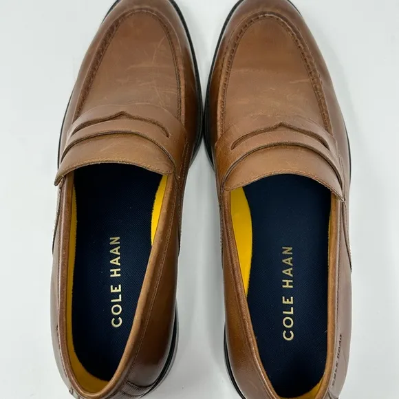 Cole Haan Grand Hawthorne British Tan Leather Penny Loafers C33224 Men’s