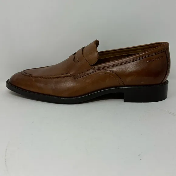 Cole Haan Grand Hawthorne British Tan Leather Penny Loafers C33224 Men’s