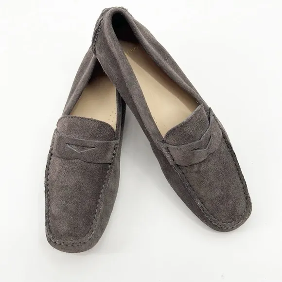 Cole Haan Grand OS Hanneli Driving Loafers size 7 Gray Suede