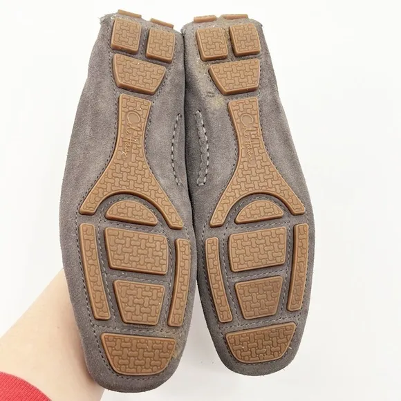 Cole Haan Grand OS Hanneli Driving Loafers size 7 Gray Suede