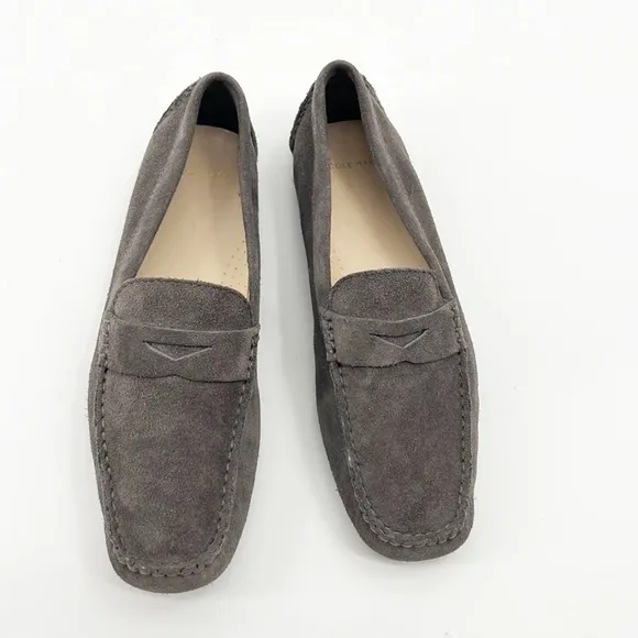 Cole Haan Grand OS Hanneli Driving Loafers size 7 Gray Suede
