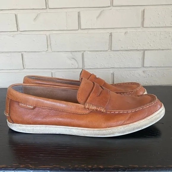 Cole Haan Grand OS Loafers Mens 11 M Brown Pinch Penny Moc Shoes Leather