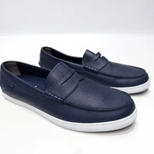 Cole Haan Grand OS Navy Blue Pebbled Leather Penny Loafers Shoes Men Size 11.5M