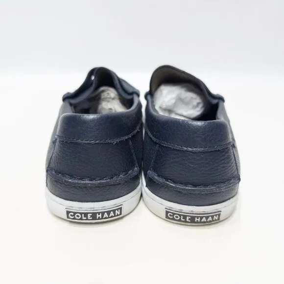 Cole Haan Grand OS Navy Blue Pebbled Leather Penny Loafers Shoes Men Size 11.5M