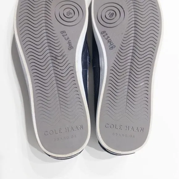 Cole Haan Grand OS Navy Blue Pebbled Leather Penny Loafers Shoes Men Size 11.5M