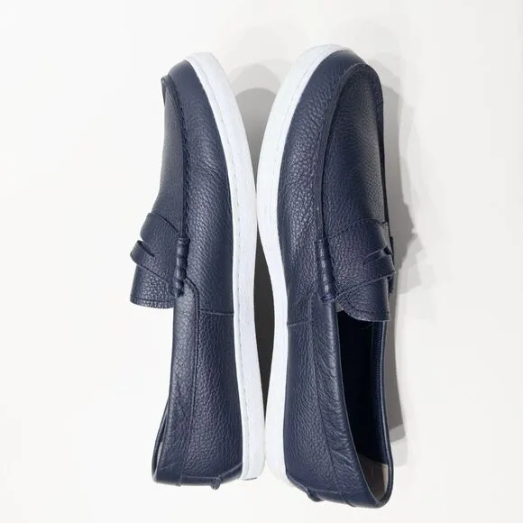 Cole Haan Grand OS Navy Blue Pebbled Leather Penny Loafers Shoes Men Size 11.5M