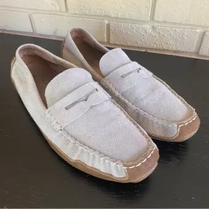 Cole Haan Grand OS Stone Suede Penny Loafer Leather Driving Shoes Men 13M