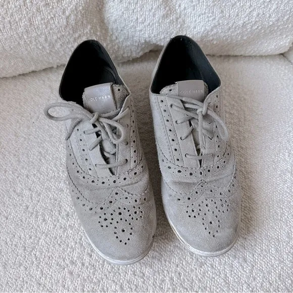 Cole Haan Grand Tour Grey Leather Suede Oxford 6