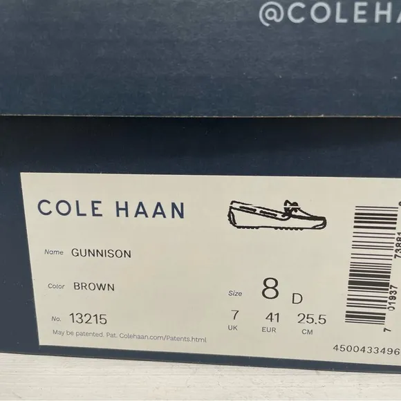 Cole Haan Gunnison Brown Leather Driving Loafers 8D NWT