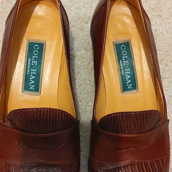 Cole Haan Italian leather penny loafers style heels