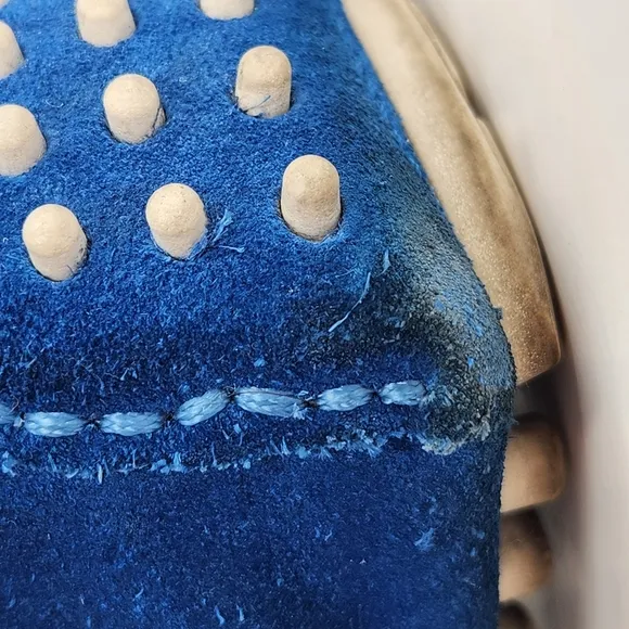 Cole Haan loafers men's 10.5M blue suede driving shoes boat moccasins nautical