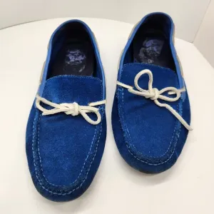 Cole Haan loafers men's 10.5M blue suede driving shoes boat moccasins nautical