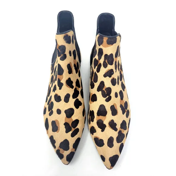 Cole Haan Mara Chelsea Ankle Boots Ocelot Print Calf Hair - Women's Sz 10