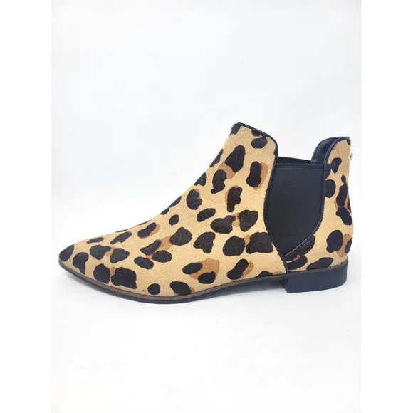 Cole Haan Mara Chelsea Ankle Boots Ocelot Print Calf Hair - Women's Sz 10