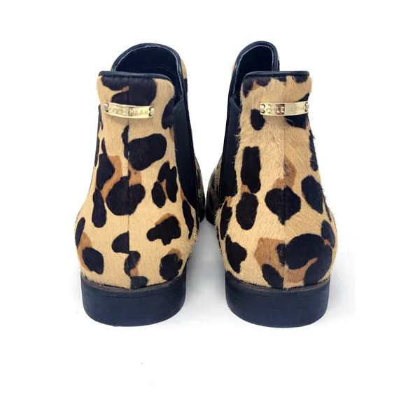 Cole Haan Mara Chelsea Ankle Boots Ocelot Print Calf Hair - Women's Sz 10