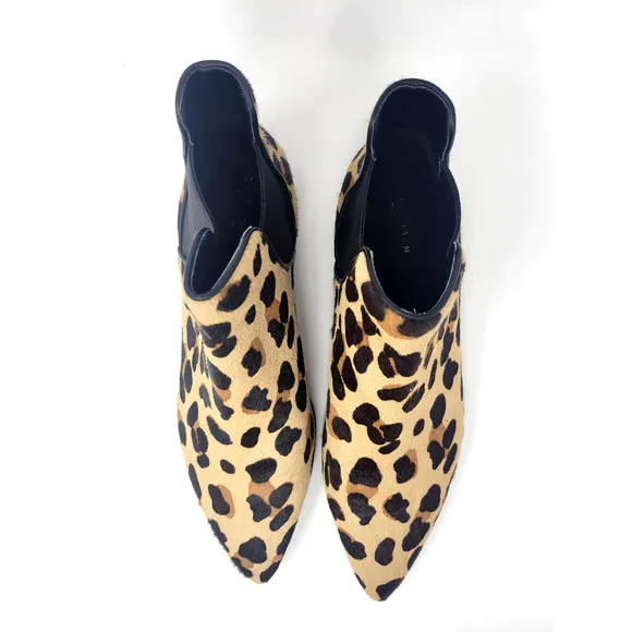 Cole Haan Mara Chelsea Ankle Boots Ocelot Print Calf Hair - Women's Sz 10