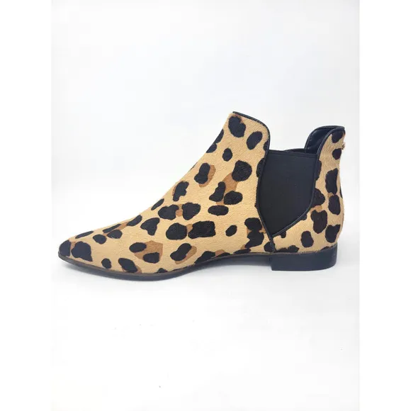 Cole Haan Mara Chelsea Ankle Boots Ocelot Print Calf Hair - Women's Sz 10