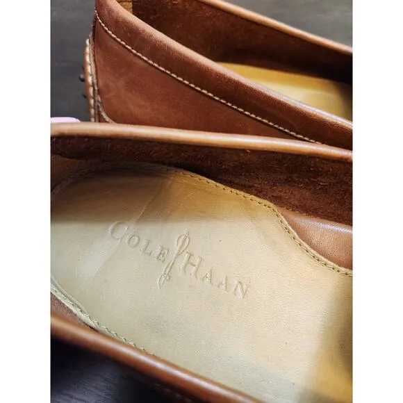 Cole Haan Men's Brown Grant Canoe Leather Penny Loafers Size 10