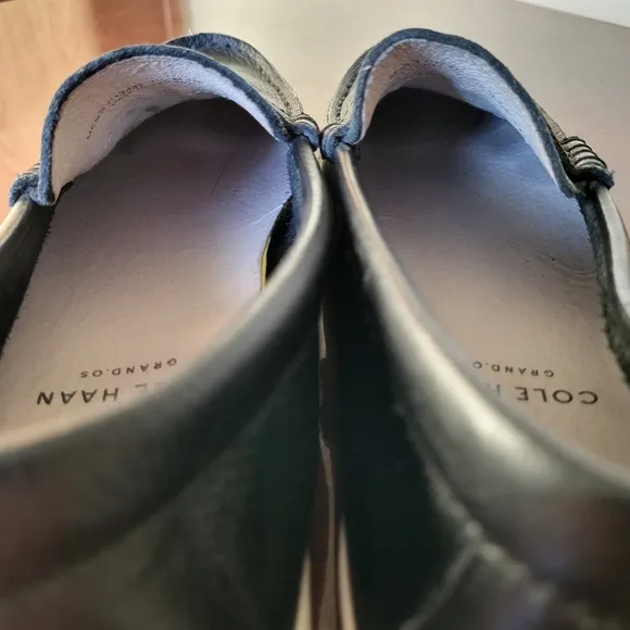 Cole Haan Men's Grand OS Black Pebbled Leather Penny Loafers Size 7.5M - C13431