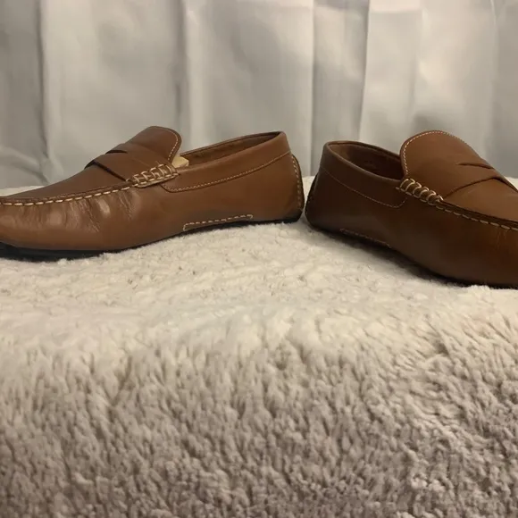 Cole Haan Men's Howland Brown Leather Driving Loafers – Size 10