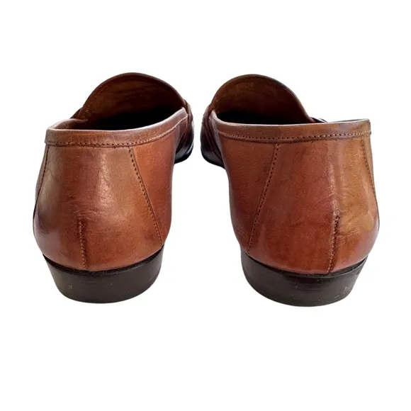 Cole Haan Men’s Leather Penny Loafers Handmade in Italy, British Tan, Size 9.5D