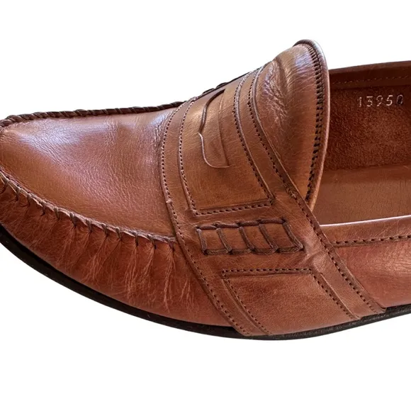 Cole Haan Men’s Leather Penny Loafers Handmade in Italy, British Tan, Size 9.5D