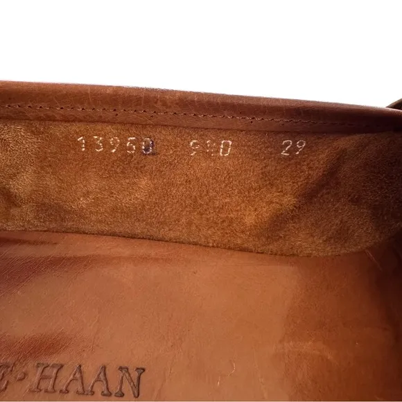 Cole Haan Men’s Leather Penny Loafers Handmade in Italy, British Tan, Size 9.5D