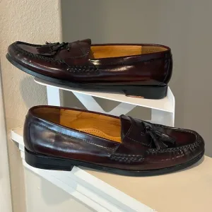 Cole Haan Mens Pinch Tassel Penny Loafers 11 D Burgundy SlipOn Dress Shoes 03507