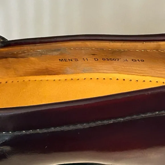 Cole Haan Mens Pinch Tassel Penny Loafers 11 D Burgundy SlipOn Dress Shoes 03507