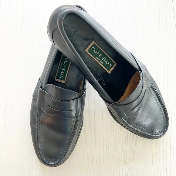 Cole Haan Mens Slip-On Penny Loafers Black size 11 E