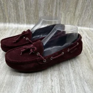 COLE HAAN‎ Moccasin Driving Loafers Womens 6.5 Driver Faux Fur Fleece Burgundy