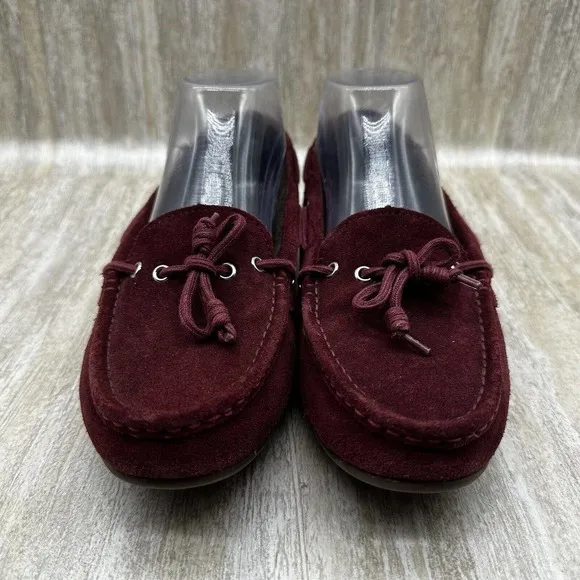 COLE HAAN‎ Moccasin Driving Loafers Womens 6.5 Driver Faux Fur Fleece Burgundy