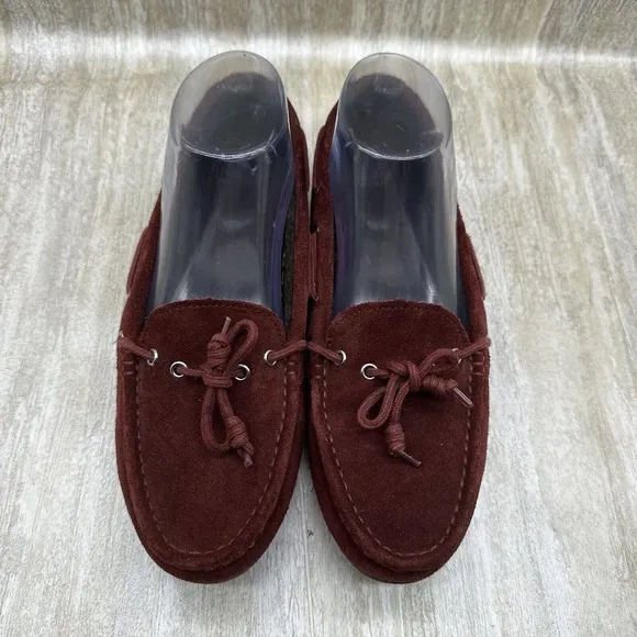 COLE HAAN‎ Moccasin Driving Loafers Womens 6.5 Driver Faux Fur Fleece Burgundy