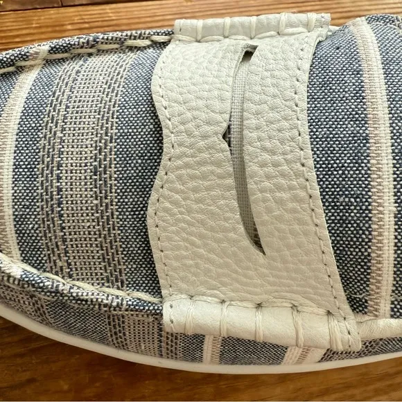 Cole Haan Nantucket Penny Loafer Blue White Leather Cotton Slip-on Women’s 10.5