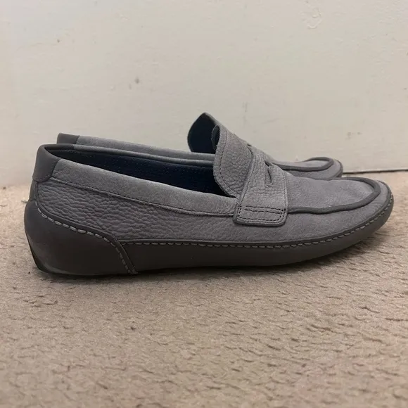 Cole Haan Nike Air Driver Shoe Penny Loafers Grey Leather Men's Size 10 Suede