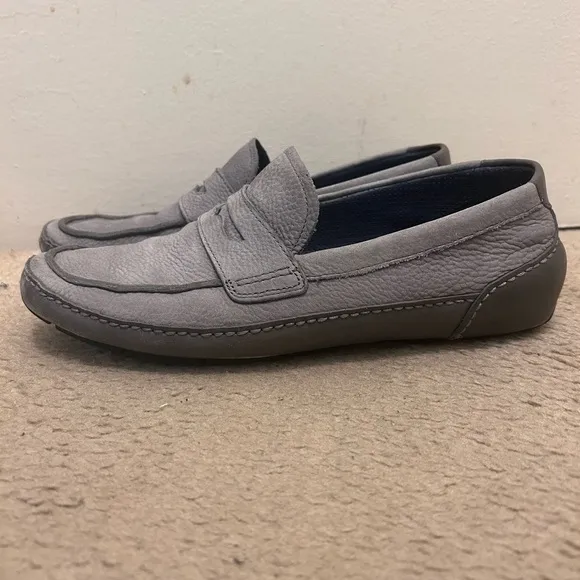 Cole Haan Nike Air Driver Shoe Penny Loafers Grey Leather Men's Size 10 Suede