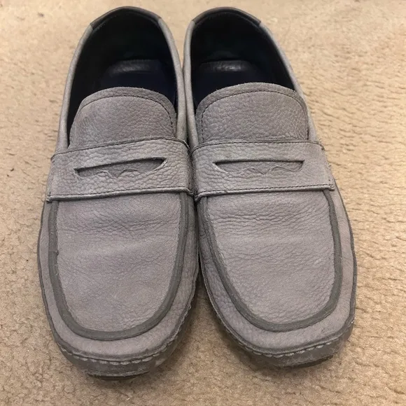 Cole Haan Nike Air Driver Shoe Penny Loafers Grey Leather Men's Size 10 Suede