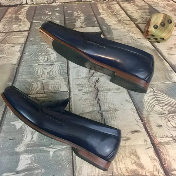 Cole Haan Nike Air Navy Patent Leather Loafers