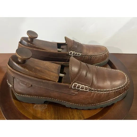 Cole Haan Penny Loafers Leather Hiking Soles Men's 10 1/2 M Slip On Casual