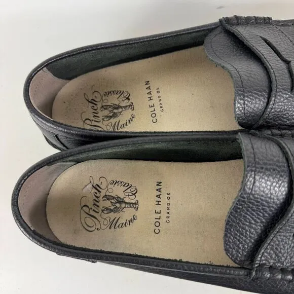 Cole Haan Pinch Weekender Penny Loafers Men's 13 Black Leather Slip-On Round Toe