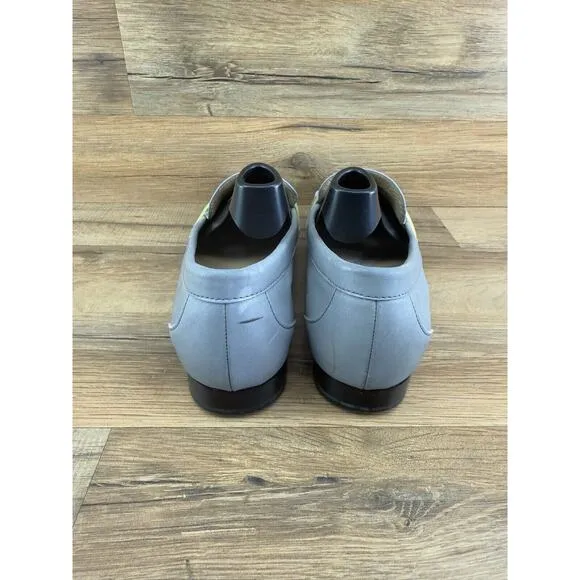 Cole Haan Size 11B Argento Silver Reflective Monroe Penny Loafers moccas…