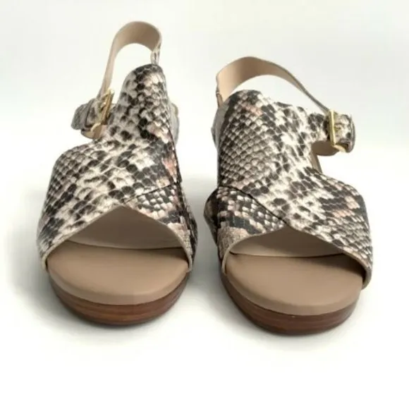 Cole Haan Sling-back Sandals Women’s Size 8B Python Embossed Leather Open-toe