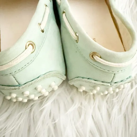 COLE HAAN | Slip-On Loafer Driving Loafers Mint Green Aqua Bow | Size 7