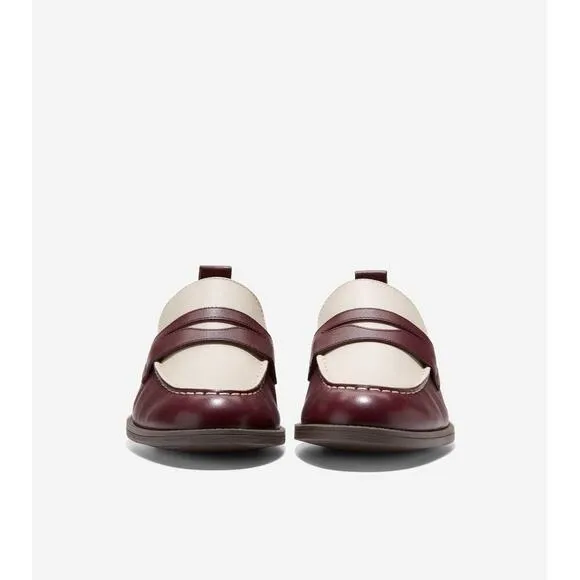 Cole Haan Stasi Penny loafers sz 9.5 cream and burgandy new SH102
