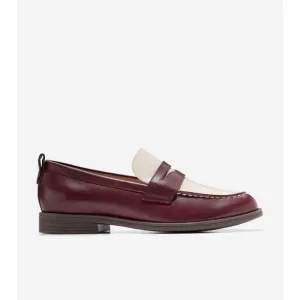 Cole Haan Stasi Penny loafers sz 9.5 cream and burgandy new SH102