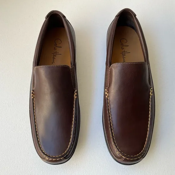 Cole Haan Tucker Venetian Leather Driving Loafers in Brown French Roast 10.5